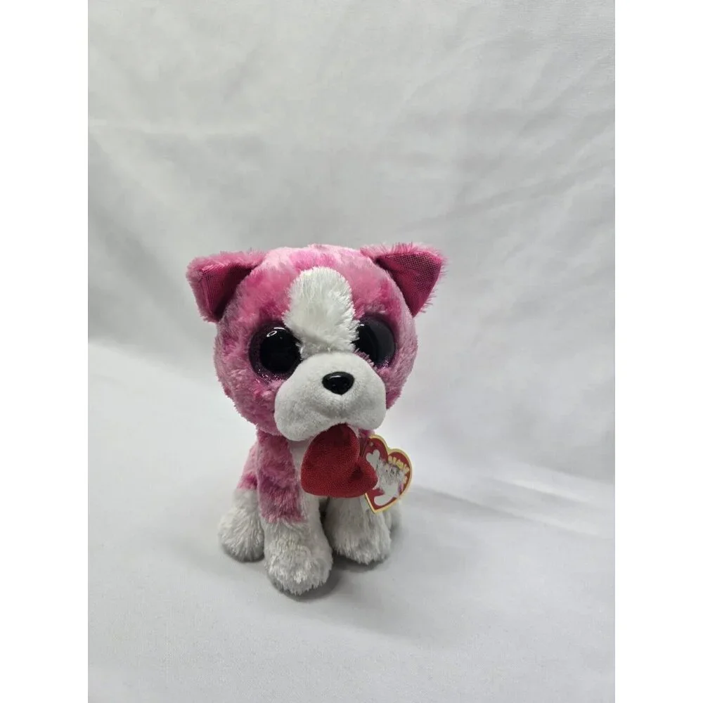 Ty Beanie Boo “Romeo” the Pink Dog Holding Heart (6 inch) Vintage Beanies - Picture 11 of 12